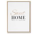 Sweet Home - Peinture Décorative 40 X 30 Cadre Doré