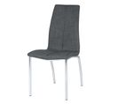 Indra - Chaise De Salle À Manger Gris Foncé Avec Pieds Chromés Et Assise Rembourrée Gris Foncé