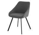 Vilja - Vilja-chaise Tapissée Gris Foncé Avec Pieds Noirs Mats