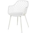 Chaise En Polypropylène Blanc Avec Accoudoirs Et Trous En Forme De Losange