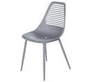 Chaise En Polypropylène Gris Avec Pieds En Métal