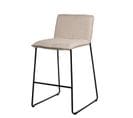 Tabouret Bas Avec Pieds En Métal Et Assise Tapissée Beige