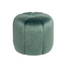 Pouf Rond En Velours Turquoise Avec Bouton Au Centre