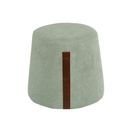 Pouf Rond Mint Avec Poignée En Similicuir Marron