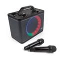 Karaoké Portable Partygo - 2 Microphones - Bluetooth, USB, Aux Et Microsd - Lumière LED