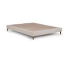 Sommier Javier Beige -base Rembourrée 140 Cm, Avec Pieds En Bois, Avec Rembourrage 3d