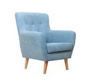 Fauteuil En Polyester Bleu 90x75x67cm