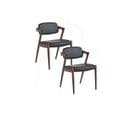 Karve - Lot De 2 Chaises En Simili Noir - Avec Accoudoirs - Pieds Bois