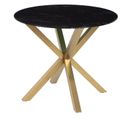 Table Ronde Or Et Effet Marbre Noir 90cm Many