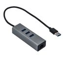 Hub Usb 3.0 Métal 3-port Usb Avec Gigabit Ethernet