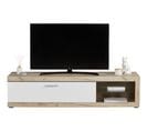 Long meuble TV L.181 REMO imitation chêne gris/blanc