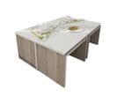 Set De 5 Tables Basses Complementum Emboîtées Bois Naturel Et Blanc