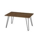 Table Basse Meer L90xh46,8cm Bois Foncé Et Métal Noir