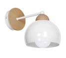 Lampe Murale Dama - Applique -blanc En Métal, Bois, 15 X 28 X 19 Cm, 1 X E27, 60w