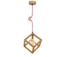 Lampe De Suspension Cerco -  Multicolore En Métal, Bois, 28 X 28 X 122 Cm, 1 X E27, Max 100w