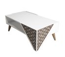 Table Basse Forces Motif Arabesque Bois Et Blanc