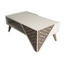 Table Basse Forces Motif Arabesque Bois Et Blanc Créme