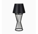 Lampe à Poser Pied Filaire Sablier Accensa 65cm Métal Noir Et Tissu Noir