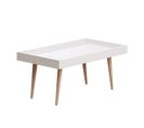 Table Basse Style Scandinave Oryo L80cm Bois Clair Et Blanc