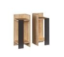 Lot De 2 Tables De Chevet Vulas Bois Chêne Clair Et Anthracite