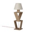 Lampadaire Combiné 2 Étagère En Z Iunctura 85cm Tissu Blanc Et Bois Chêne