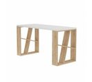 Bureau Taiga 140x75cm Bois Blanc Et Chêne