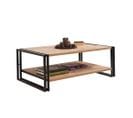 Table Basse - Double Plateau - Naturel Et Noir  - Kalusi