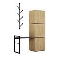 Meuble D'entrée Avec Patère Murale Lozano L109cm Bois Chêne Clair Et Noir