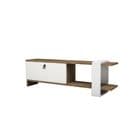 Meuble TV Design Scandinave Gaye - L. 120 X H. 37 Cm - Blanc