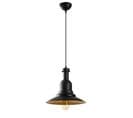 Suspension Forme De Cloche LEDeby D33cm Métal Noir Et Or