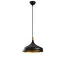 Suspension 1 Lampe Randy D36cm Métal Noir Et Or Antique