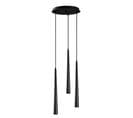 Suspension-plafonnier 3 Lampes Cornes Saccade Pliunga D33cm Métal Noir