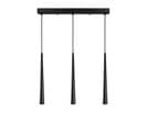 Suspension 3 Lampes Cornes Alignées Pliunga 58cm Métal Noir