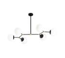 Suspension En Métal 6 Globes Damar - L. 100 X H. 52 Cm - Noir Et Blanc