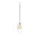 Suspension 1 Lampe 3 Anneaux Gigogne Annulis Métal Blanc Et Rouge