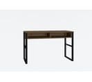 Bureau 2 Compartiments Mauro 120cm Métal Noir Et Bois Naturel