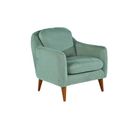 Fauteuil Ashild Pin Massif Marron Et Tissu Vert Clair