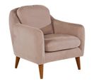 Fauteuil Ashild Pin Massif Marron Et Tissu Beige