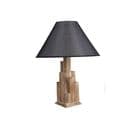 Lampe à Poser Style Vintage Moderne Tatri Abat Jour Conique Tissu Noir Avec Support