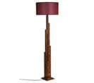 Lampadaire Abies H168cm Bois Clair Et Tissu Bordeaux