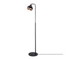 Lampadaire Petite Cloche Lectio H165cm Métal Noir Et Or Rose