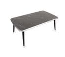 Table Basse Rizka L100cm Bois Effet Marbre Noir Et Argent