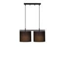 Suspension 2 Lampes à Simple Barre Senna Métal Et Tissu Noir