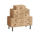 Commode 5 Tiroirs Castel H85cm Chêne Clair