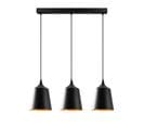 Suspension 3 Lampes Troncs De Cône Alignés Grover 70cm Métal Noir