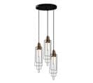 Suspension Filaire 3 Lampes Carrés Enchevêtrés Saccade Marnie Métal Noir