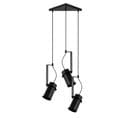 Suspension Projecteur Incliné 3 Lampes Saccade Brewster Métal Noir