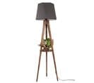 Lampadaire Trépied Lunctura 165cm Gris Foncé Et Bois Naturel