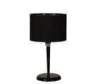 Lampe à Poser Classique Pied Évasé Verdon H55cm Métal Noir Et Tissu Noir Et Or Rose