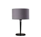 Lampe à Poser Classique Pied Évasé Verdon H55cm Métal Noir Et Tissu Gris